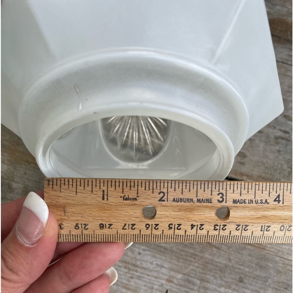 Vintage white & clear starburst MCM light cover glass lighting - Picture 4 of 4